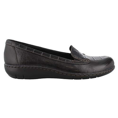 Clarks Womens Bayou Leather Closed Toe Loafers, Black, Size 12.0