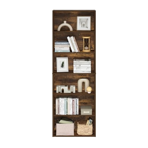 Furinno Jaya Simply Home 6-Tier Open Storage Bookcase, Amber Pine