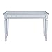 Furniture HotSpot Mirrored Writing Desk - Silver Mirror Vanity Table with Two Drawers - Glam Design