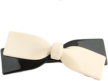 GSM Accessories Womens Korean Style Black White Bow Tie Large Cellulose Acetate Hair Clips Barrettes HC2022