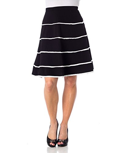 Women's A-Line Layered Striped Mini Skirt Black S