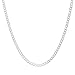 NYC Sterling Chain Necklace 3MM Sterling Silver .925 Curb Link Womens and Mens, Made In Italy
