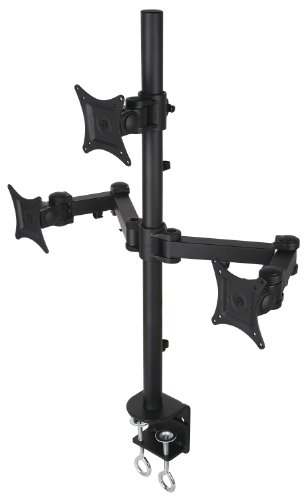 VIVO Triple Monitor Free Standing Desk Mount | Heavy Duty Fully - View #9
