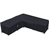 Heavy Duty Outdoor Sectional Sofa Cover, 2020 Upgrade 100″x100″ Waterproof 100% 600D Patio Sectional Couch Cover, Lawn Patio Furniture Cover (Midnight Black, V-Shaped-100 x 100″)