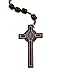Intercession Mens Large St Benedict Wood Rosary (Black - Yellow Cord)