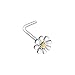 Inspiration Dezigns Nose Stud Ring Dainty Daisy Enamel L-Shape or Bone 20G (Steel, L-Shape)