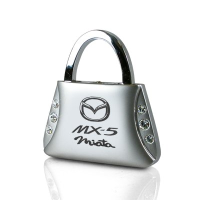 Mazda Miata MX-5 Clear Crystals Purse Shape Key Chain