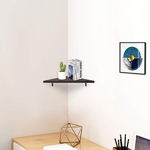Befayoo Solid Pine Floating Corner Shelves Wall Mounted, Rustic Storage Decorative Shelf for Bathroom, Bedroom, Living Room, Kitchen, Office