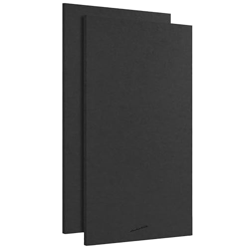 AudioSilk Acoustic Panels, 2 Pack, Large, 46" x 23", Black