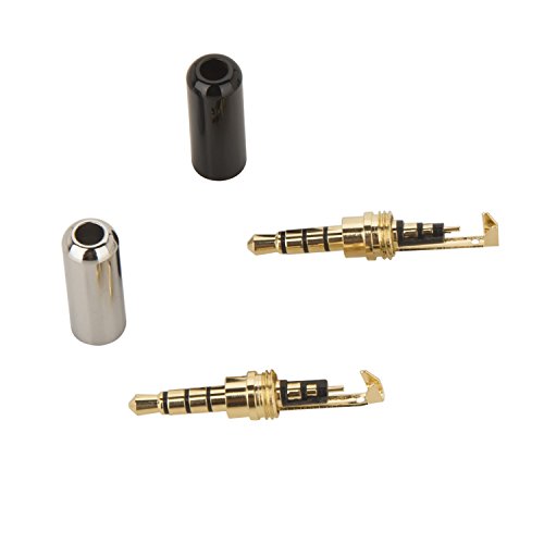 Timibis 4 Pole 3.5mm Male Repair Headphone Jack Plug Metal Audio