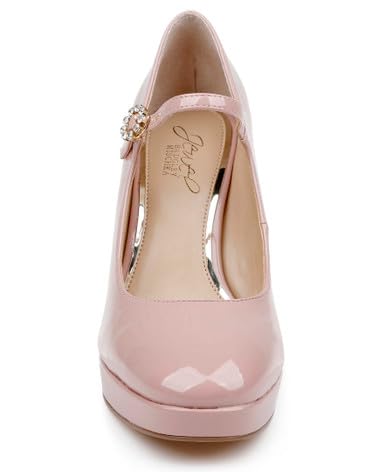 JEWEL BADGLEY MISCHKA TRISHA MARY JANE PLATFORM PUMPS IN PATENT LEATHER