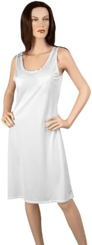 Gemsli Classica, Nylon Full Slip with Tiny Lace, Cling Free, 36 Bust (39" Length) White