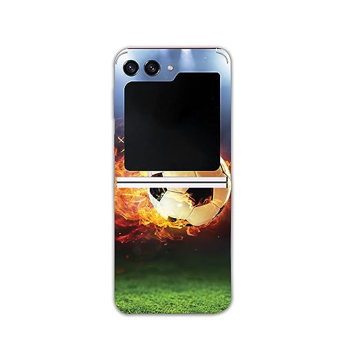MightySkins Skin Compatible with Samsung Galaxy Z Flip 5 Full Wrap - Flaming So…