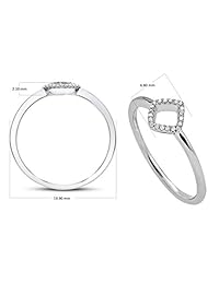 Anillo de oro blanco de 14 quilates, corte redondo de 0,05 quilates (color I-J, claridad I1-I2), tamaño 7