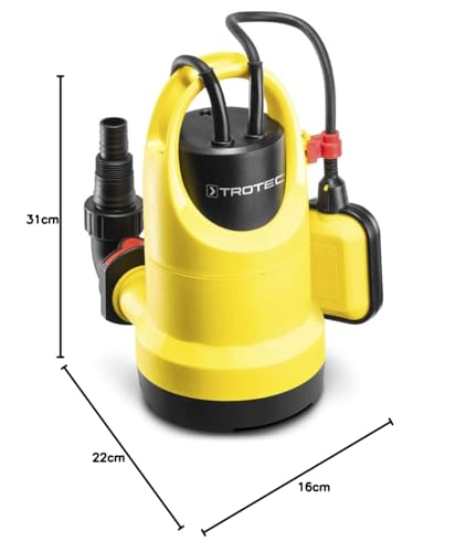 TROTEC Tauchpumpe TWP 4006 E – Pumpe für Klarwasser – Fördermenge 7300 l/h, Eintauchtiefe max. 7 m, Rückflussstopp, IP8X 8