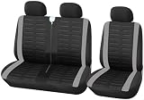 BAAZ Universal Van Seat Covers Grey 3D Stripe Front Driver & 2 Passengers view 5