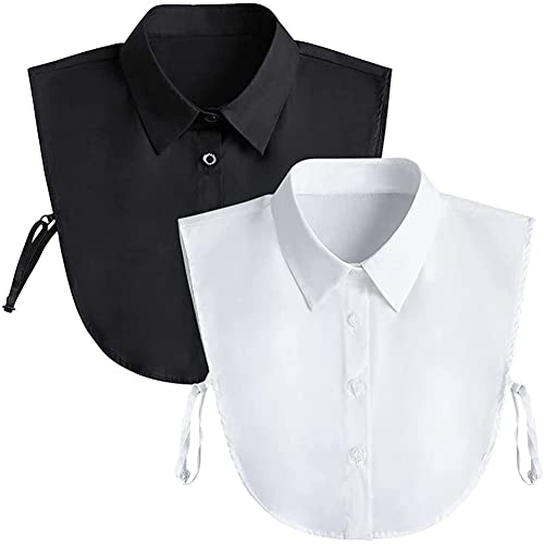 Joyci Fake Collar Detachable Half Shirt False Collar Solid Color Pointed Doll Peter Pan Blouse Dickey for Women Favors