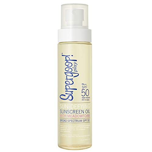 Supergoop! Sun-Defying Sunscreen Oil SPF 50, 5 fl oz - Hydrating Vitamin E Body Oil & Broad Spectrum Sunscreen Protection - Nourishing Body Oil with Marigold, Meadowfoam & Grape Seed Extracts 1 Supergoop! Sun-Defying Sunscreen Oil SPF 50, 5 fl oz - Hydrating Vitamin E Body Oil & Broad Spectrum Sunscreen Protection - Nourishing Body Oil with Marigold, Meadowfoam & Grape Seed Extracts