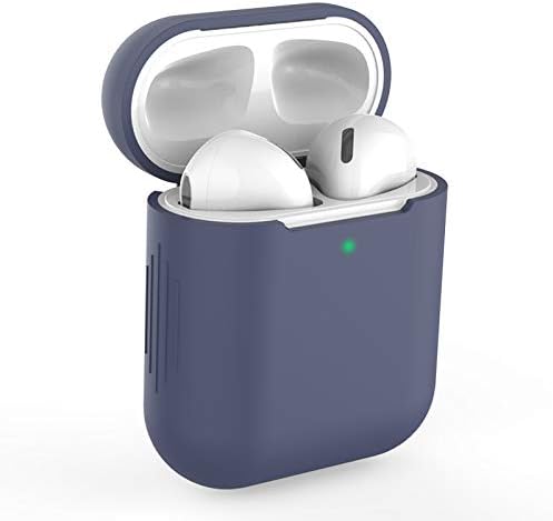 Airpods Case Cover Compatible with AirPods 2&1, KOKOKA Silicone Shockproof Airpods Case Cover [Front LED Visible][Support Wireless Charging]-Midnight Blue