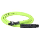 Flexzilla Ball Swivel Whip Air Hose, 3/8 in. x 4 ft. (1/4 in. MNPT Ball Swivel x 1/4 in. FNPT Ends), Heavy Duty, Lightweight, Hybrid, ZillaGreen - HFZ3804YW2B