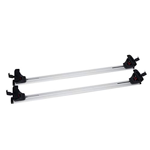 AUXMART 48" Roof Rack Cross Bars Universal Adjustable Crossbars Aluminum Cargo Carrier Bare Rooftop Bars System with Lock Fit for Most Vehicle Without Roof Side Rail 2pcs (Silver)