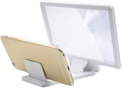 dulawei3 Foldable 3D HD Mobile Phone Tablet Screen Magnifier Video Amplifier Stand Holder Mount for iPhone Xs MAX XR X 8/7/6/6s Plus Samsung Galaxy S5/S6/S7/S8/S9/S10 Note 9 8 Huawei White