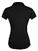 Ninedaily Women Tops Lapel V Neck Elegant Short Sleeve Blouse Black XL