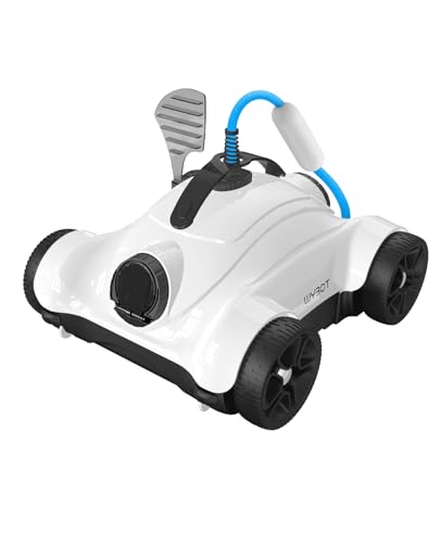 Grampus 400 Robot Piscine, Super Aspiration 150W, Double Moteur, 3 Options de Durée de Travail, Angle de Buse Réglable, Adapté aux Piscines à Fond Plat