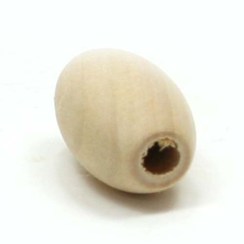 Mylittlewoodshop - Pkg of 6 - Bead Oval - 1 inch long and 9/16 inches tall with 3/16 hole unfinished wood(WW-BE2030-6)
