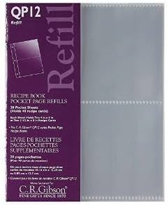 C.R. Gibson 12 Quick Release Small Recipe Book Pocket Page Refill 20 Sheets... by Sun Island Ventures