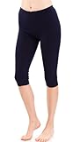Clothes Effect Ladies Cotton Spandex Capri Leggings, USA Made, Multiple Colors