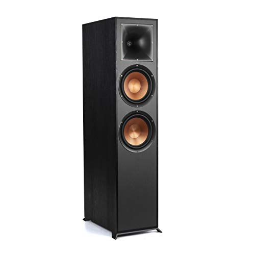 Klipsch Reference R-820F Floorstanding Speaker for Home Theater Systems with 8″ Dual Woofers, Tower Speakers with Bass-Reflex via Rear-Firing Tractrix Ports in Ebony