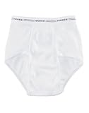 Hanes Mens Cotton White Briefs with Comfort Flex Waistband (Pack of 3), Large, White