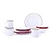 Enamelware Starter Set, 16 piece, Vintage White/Red