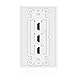 TNP HDMI Wall Plate (3 Port, White) HDMI Face Plate Socket Insert Jack Outlet Panel Mount Support 4K 60Hz HDR ARC/eARC Full HD 3D Ethernet High Speed Cable Extension Coupler f/Projector & Home