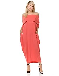 Pastel de Vivienne Maxi vestido de hombro descubierto para mujer