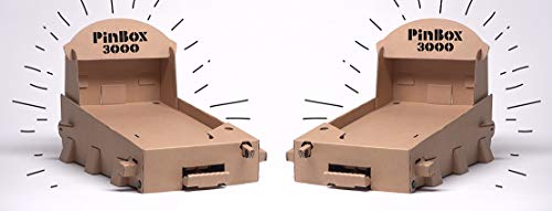 Set of 2 PinBox 3000 DIY Customizable Cardboard Make Your Own Pinball Machine Kit with No Tool Assembly