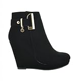 DREAM PAIRS ASH-15 Women's High Fashion Casual Platform Wedge Side Zipper Closure Booties