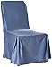 SureFit Home Décor Cotton Duck Solid Long Full Length Dining Room Chair One Piece Slipcover, Relaxed Fit, 100% Cotton, Machine Washable, Bluestone Color