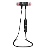 Bluetooth in Ear Headset Stereo Sport Sweat Proof Headphone with Magnet Attraction Alloy Earbuds for iOS Android Black