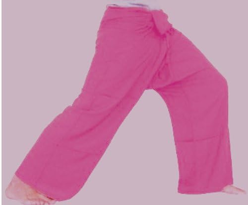 Best Thai Fisherman Wrap,Yoga,Massage,Pregnancy Pants/Waist up to 50"PINK