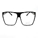 Tortoise Super Oversized Eyeglasses Flat Top Square Clear Lens Glasses Frames