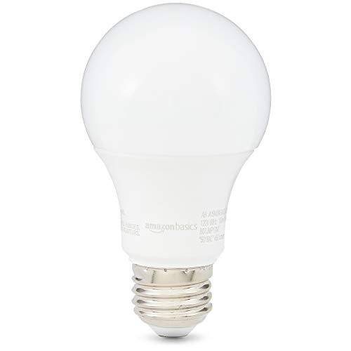 AmazonBasics 40W Equivalent, Daylight, Non-Dimmable, 10,000 Hour Lifetime, A19 LED Light Bulb | 6-Pack