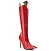 Funtasma by Pleaser Women's Wonder-130 Knee-High Boot,Red/Gold Str. Pu,8 M US