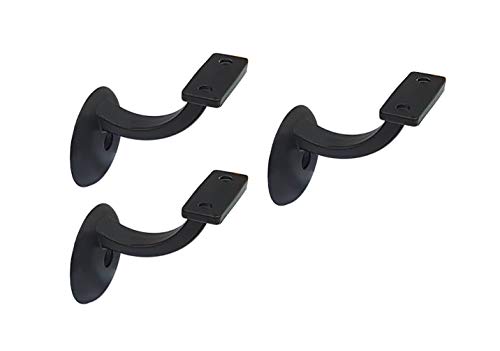QCAA Heavy Duty Zinc Die Cast Handrail Bracket, Powder Coated Oil-Rubbed Bronze, 3 Pack, Made in Taiwan