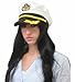 Funny Party Hats Yacht Captain Hat – Sailor Cap, Skipper Hat, Navy Marine Hat - Costume Accessories