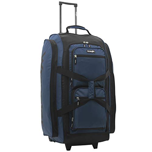 Wrangler Wesley Rolling Duffel Bag, Navy Blue, Large 30-Inch | Pricepulse