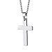 Xianli Wang Jewelry Mens Womens Simple Cross Pendant Stainless Steel Titanium Necklace (White), no stone