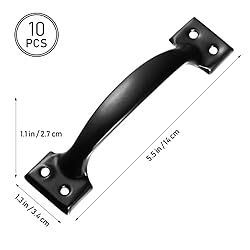 DOITOOL 10PCS Barn Door Handles Black Gate Handles