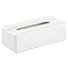 MetroDecor Facial Tissue Box Cover/Holder for Bathroom Vanity Countertops, White